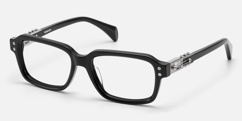 Anacortes - Silver Black Guitar Temple Glasses | Vooglam