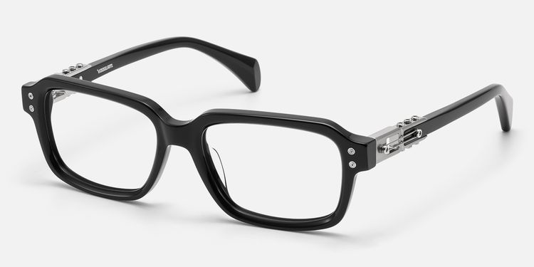 Anacortes - Silver Black Guitar Temple Glasses | Vooglam