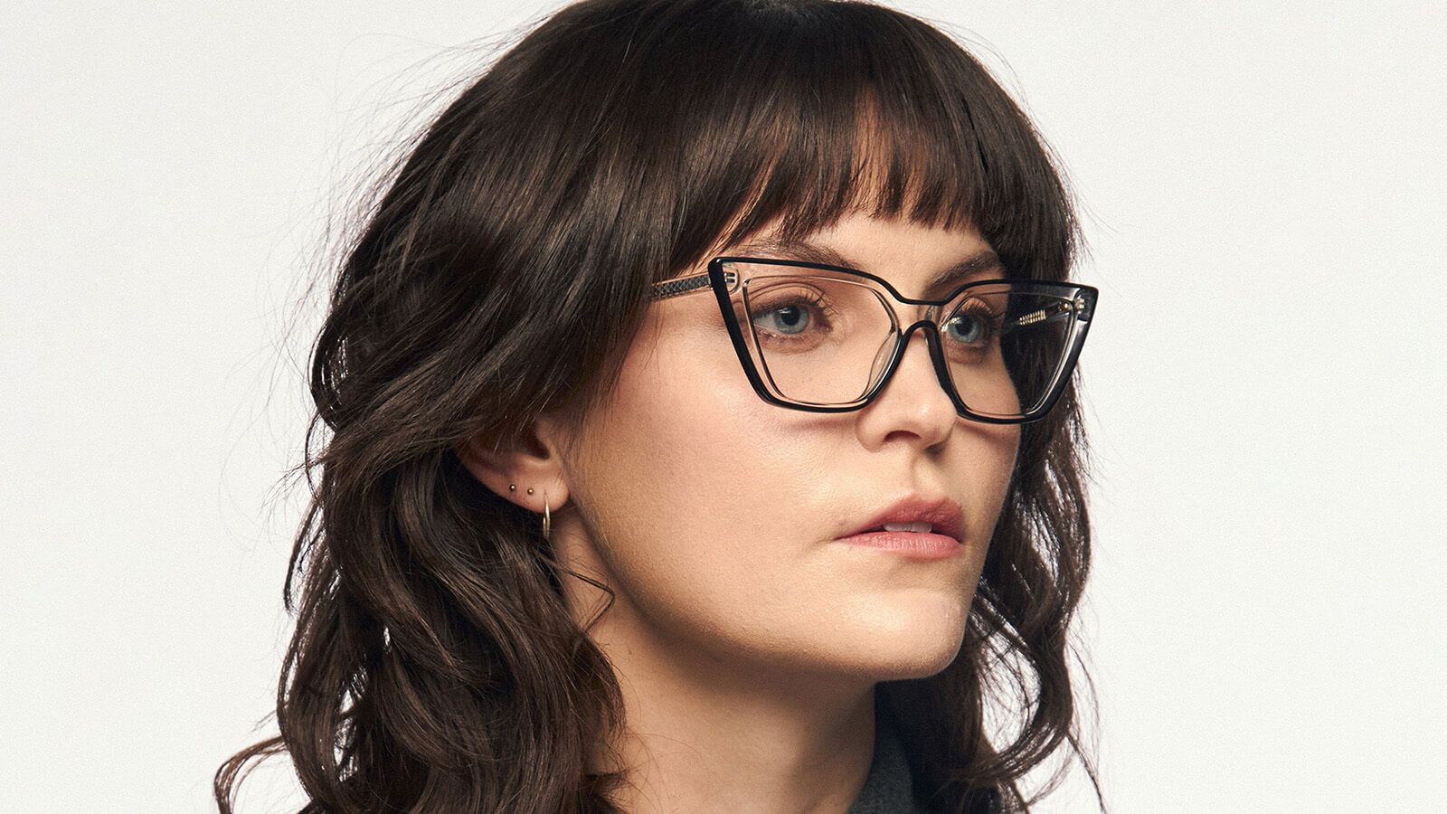high nose woman with glasses