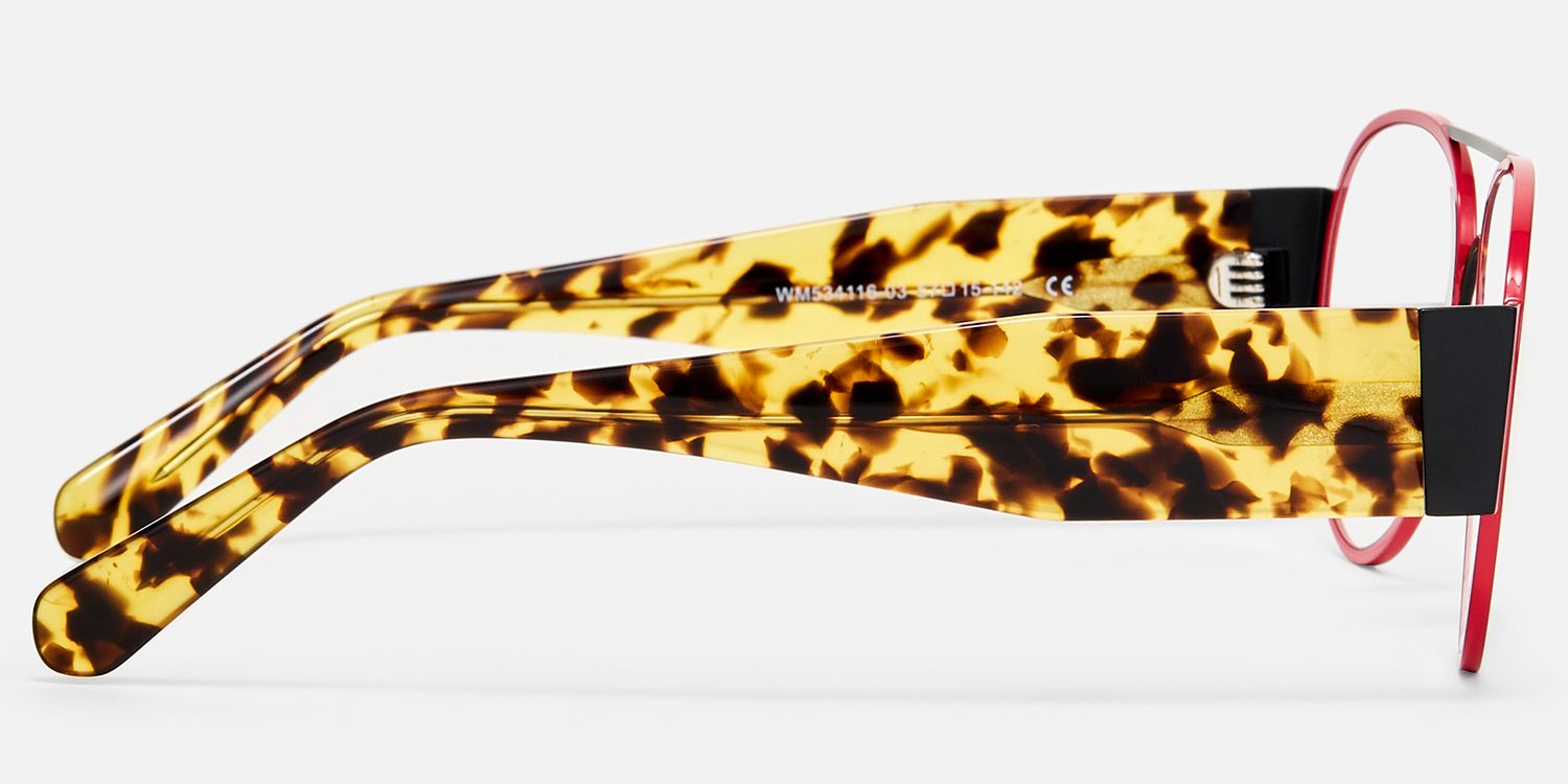 Novoa - Bold Aviator Glasses Tortoiseshell Temples product detail 3