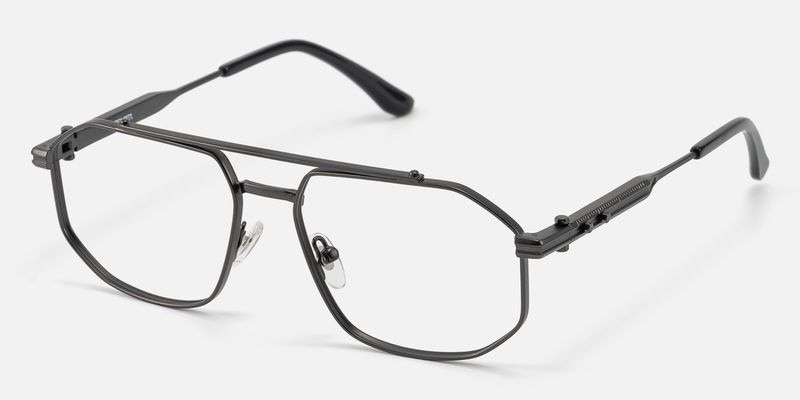 Ando - Aviator Black Eyeglasses