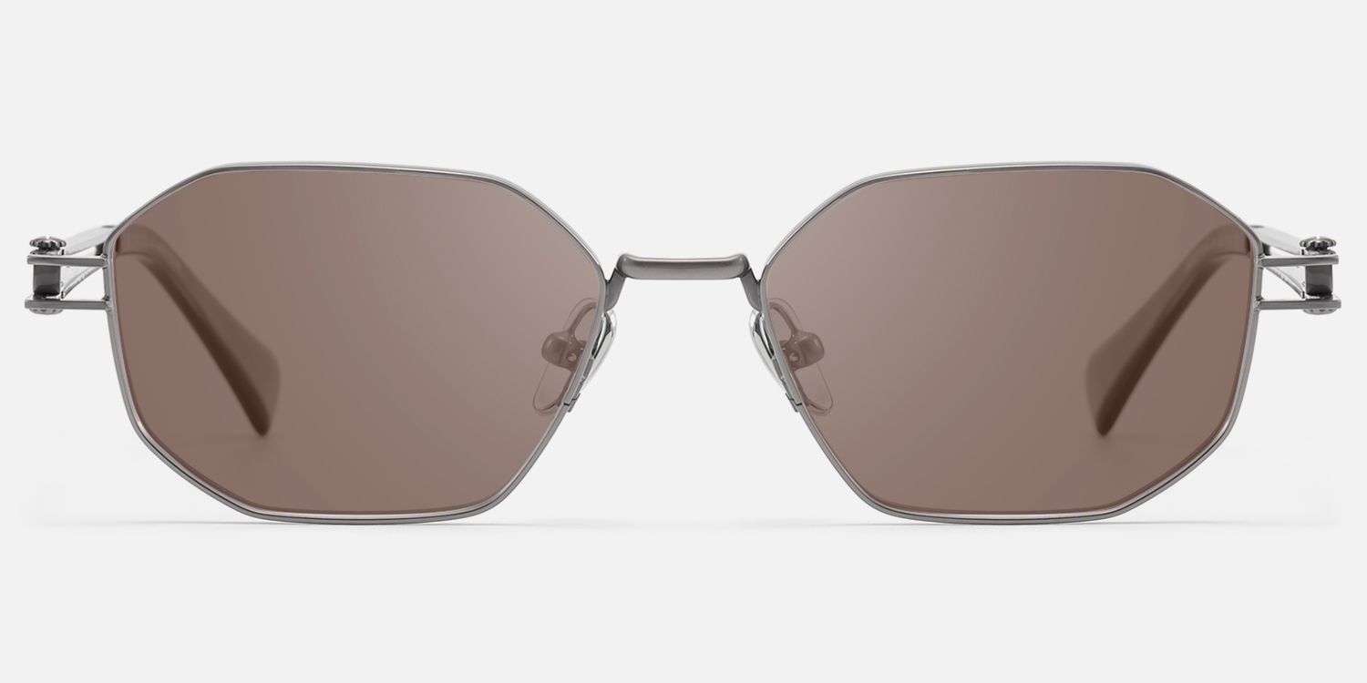 Loos - Pearl Gray Double Wire Sunglasses | Vooglam Angle View