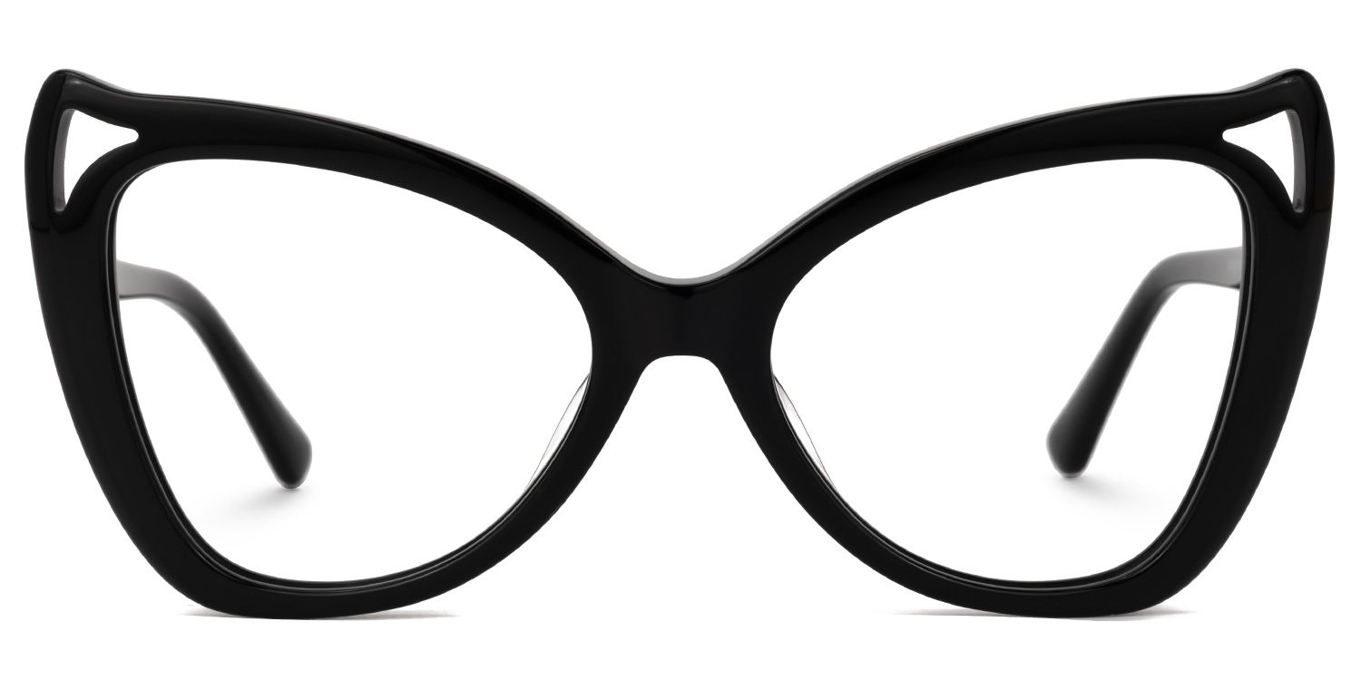 Bahadur - Cat Eye Black Eyeglasses | Vooglam Angle View