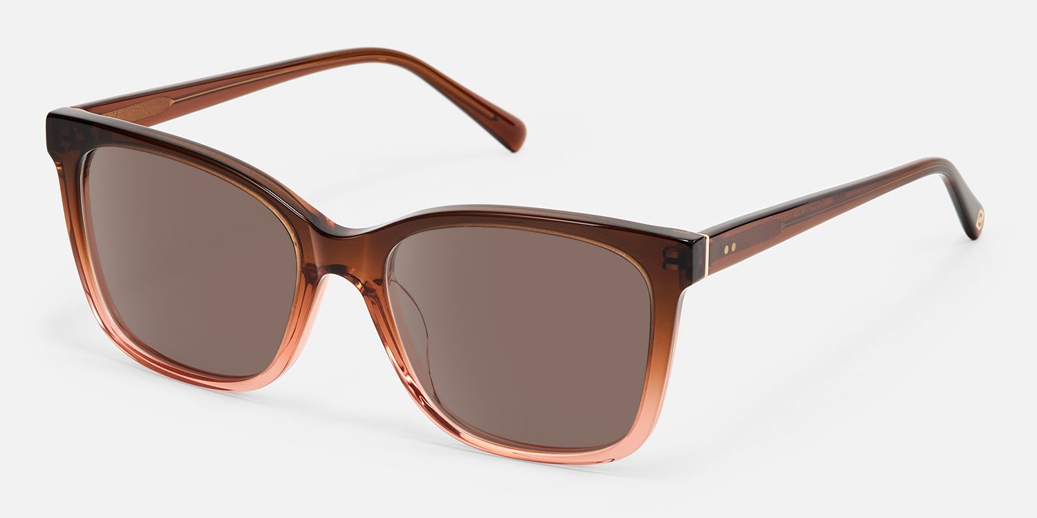 Jaelle - Square Brown Sunglasses | Vooglam Front View