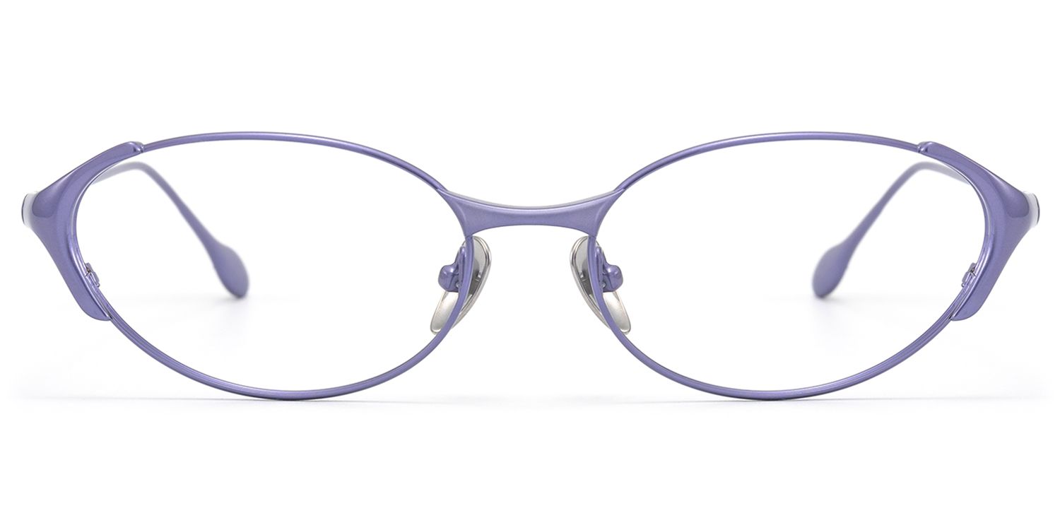 Frame Size of Ebisu - Purple Metal Rimmed Oval Glasses | Vooglam