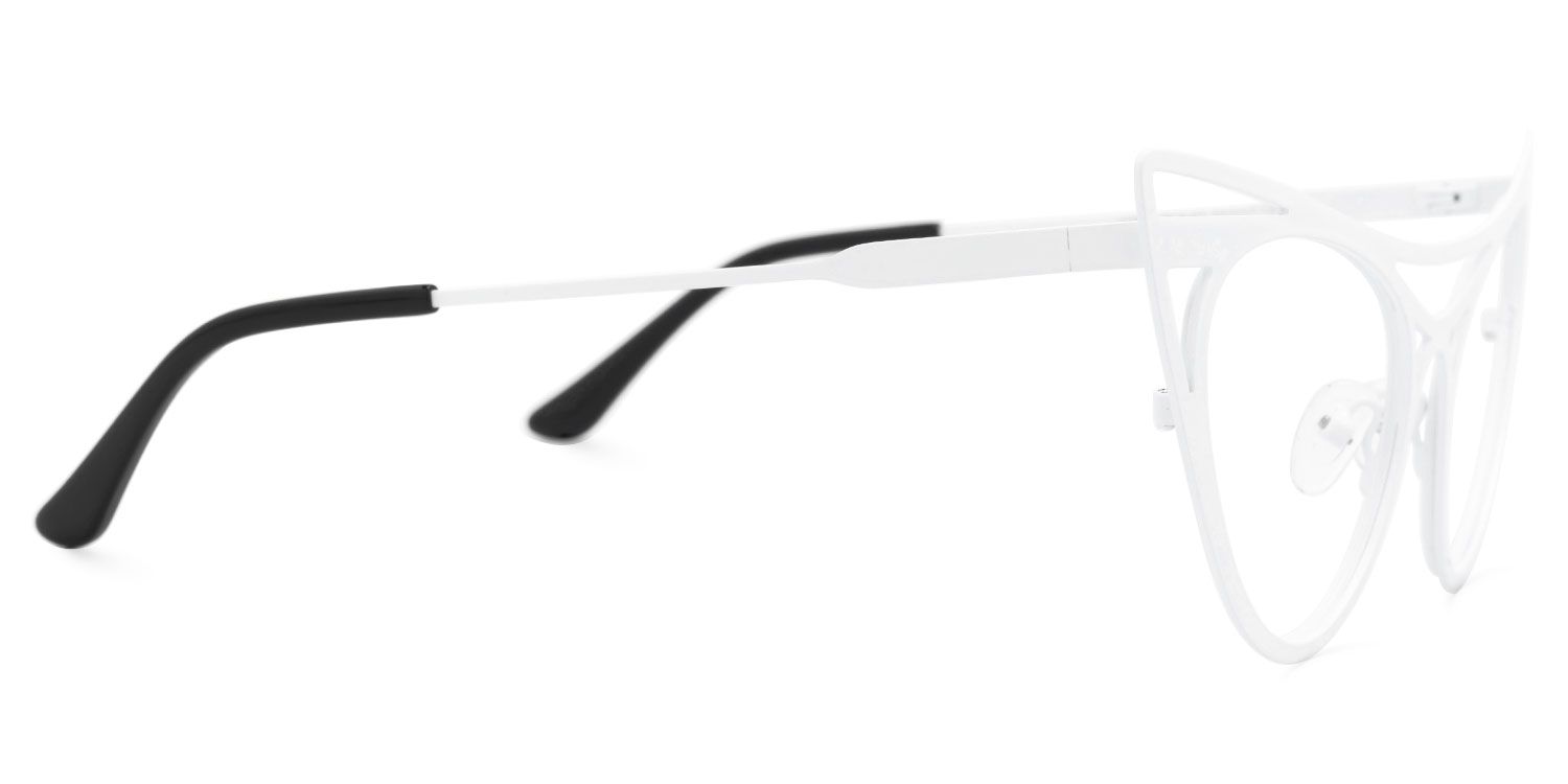 Elior - Cat Eye White Eyeglasses by Vooglam - Product View 4