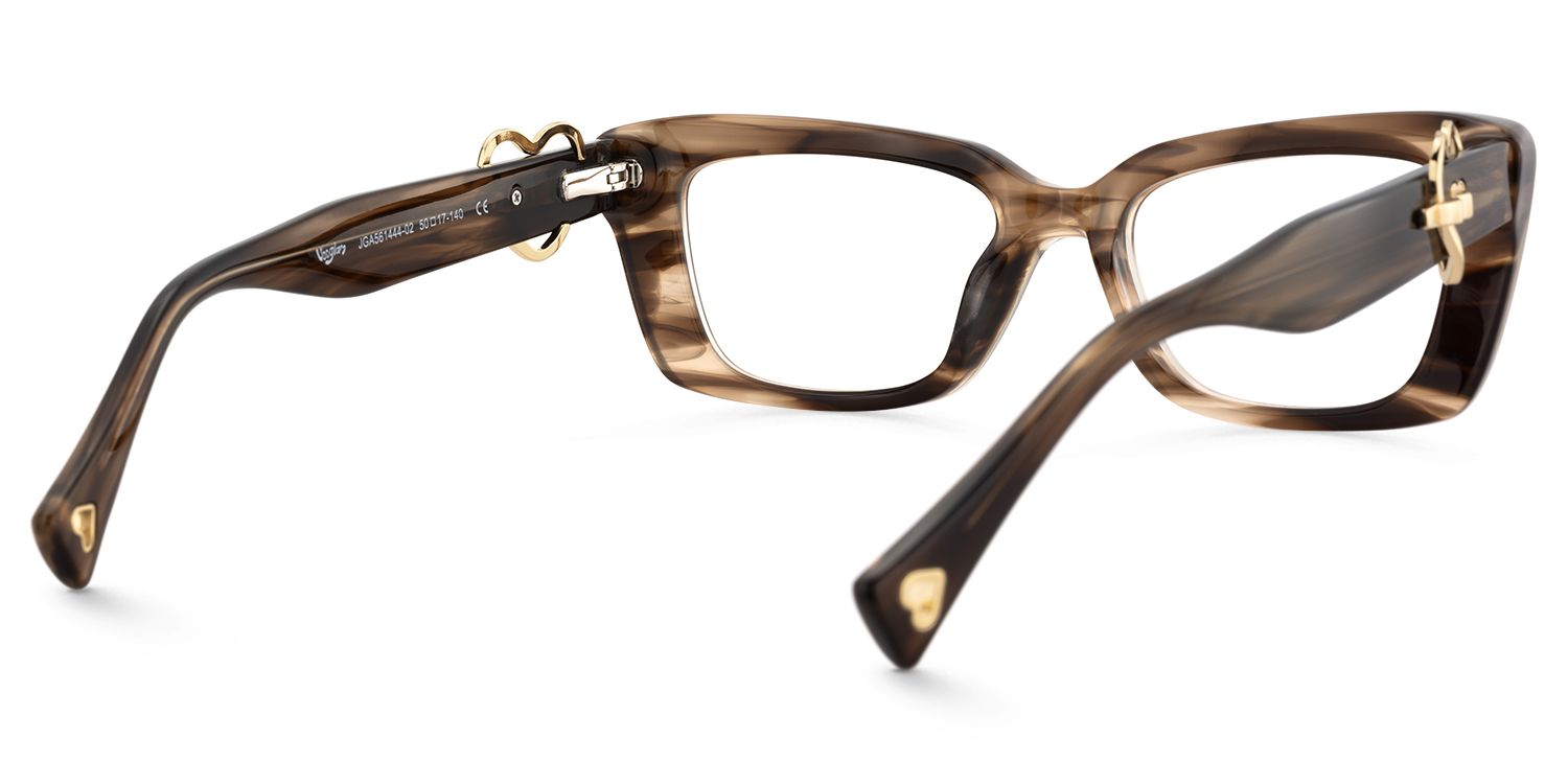 Odina - Rectangle Brown Eyeglasses | Vooglam Side View
