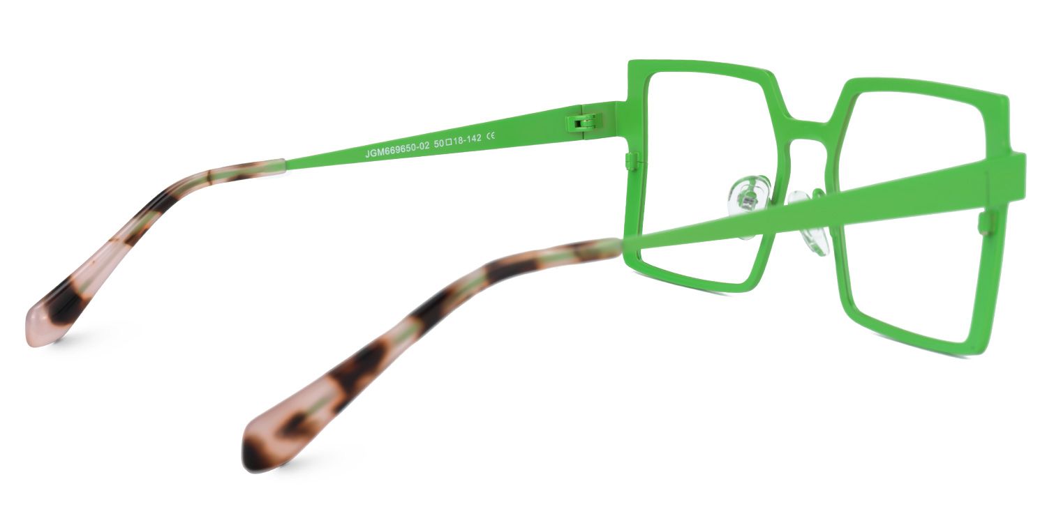 Elowen - Rectangle Green Eyeglasses | Vooglam Side View