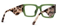 Fantasia - Rectangle Green Eyeglasses | Vooglam Side View