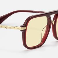 Marfa - Yellow Tint Red Aviator Sunglasses | Vooglam Design Details