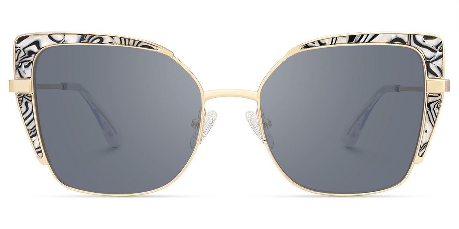 Jabilo - Cat Eye Gold Sunglasses by Vooglam - Angle View