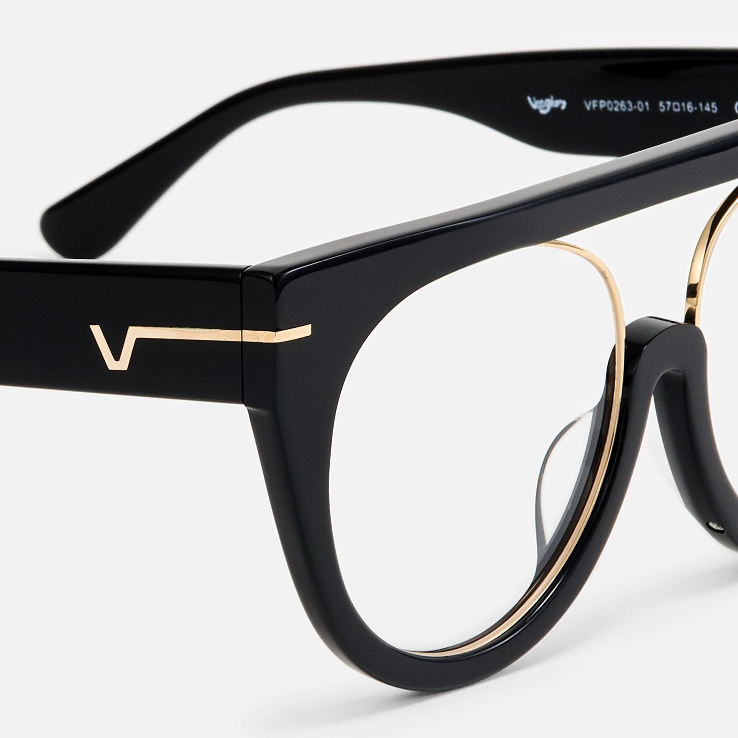 Patrice - Bold Designed Black Aviator Frame Glasses product detail 4