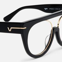 Patrice - Bold Designed Black Aviator Frame Glasses │Vooglam Design Details