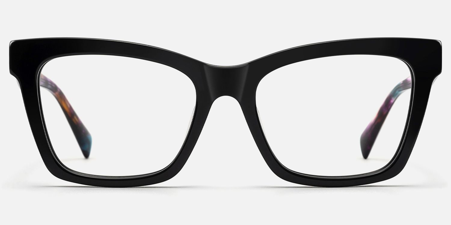 Vibranium - Rectangle Black Eyeglasses | Vooglam Angle View
