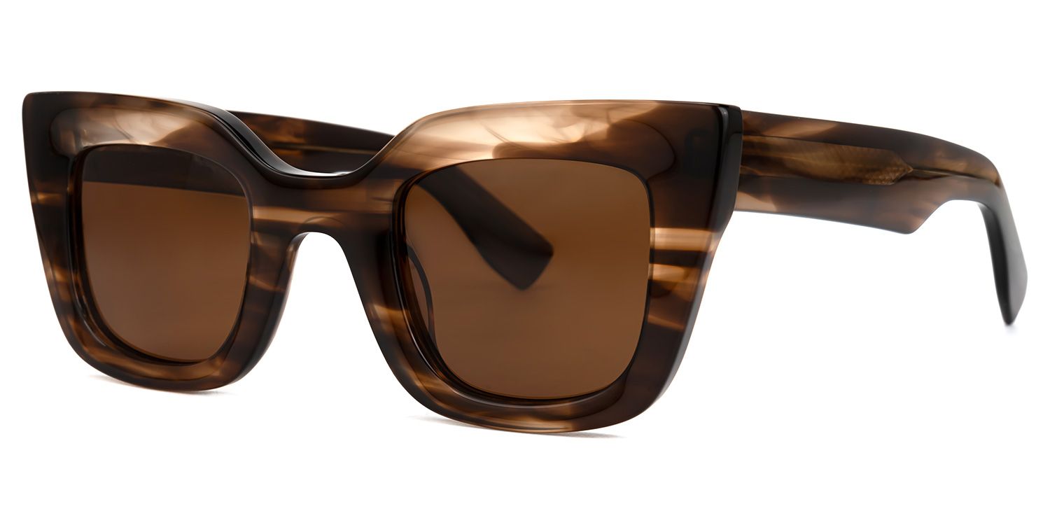 Delarosa - Cat Eye Brown Sunglasses | Vooglam Front View