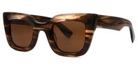 Delarosa - Cat Eye Brown Sunglasses | Vooglam Front View