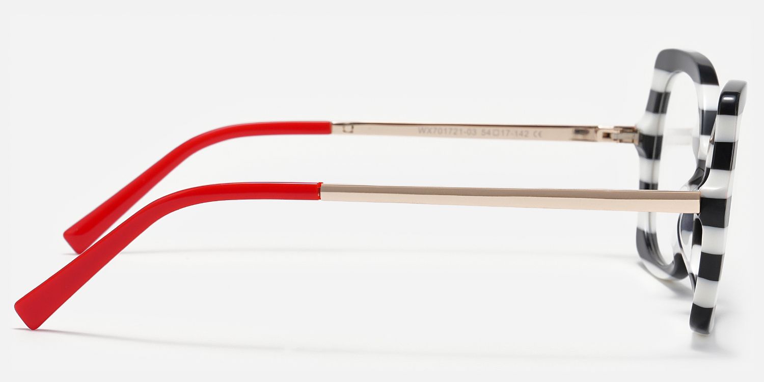 Julietta - Geometric White/Black Eyeglasses | Vooglam Side View