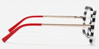 Julietta - Geometric White/Black Eyeglasses | Vooglam Side View