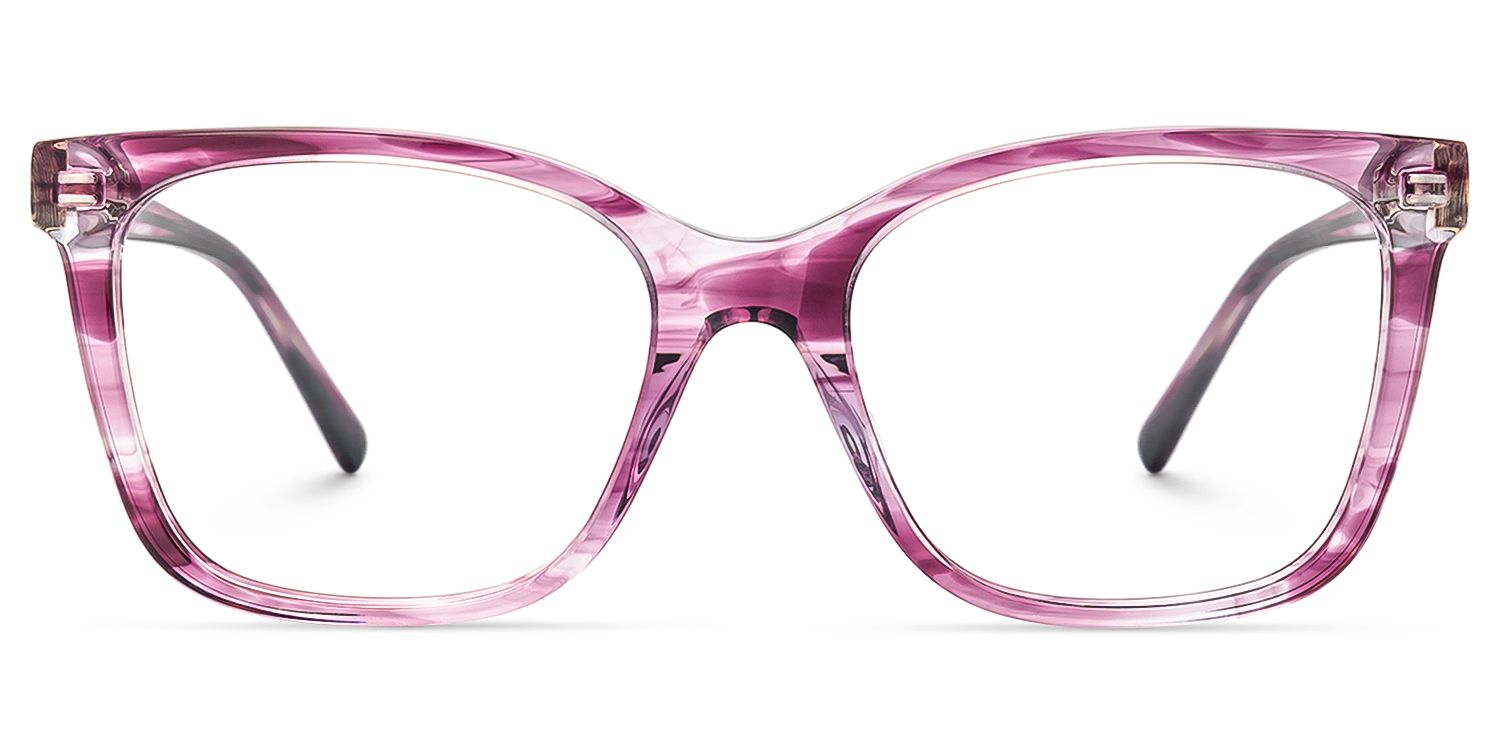 Jaelle - Square Purple Eyeglasses | Vooglam Angle View