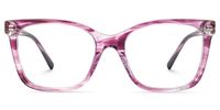 Jaelle - Square Purple Eyeglasses | Vooglam Angle View