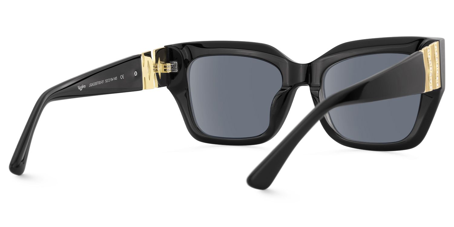 Sable - Square Black Sunglasses | Vooglam Side View
