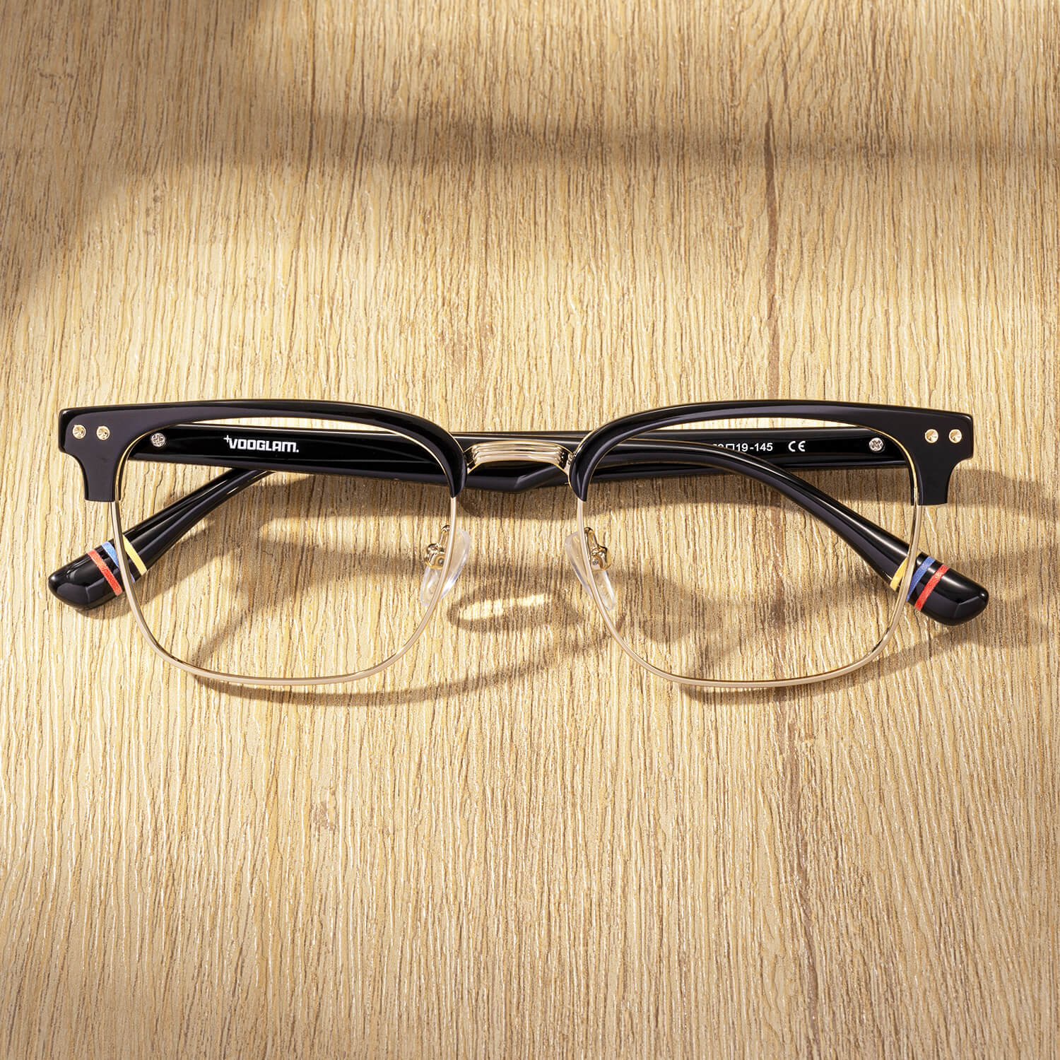 Preppy - Rectangle Black Eyeglasses - 1