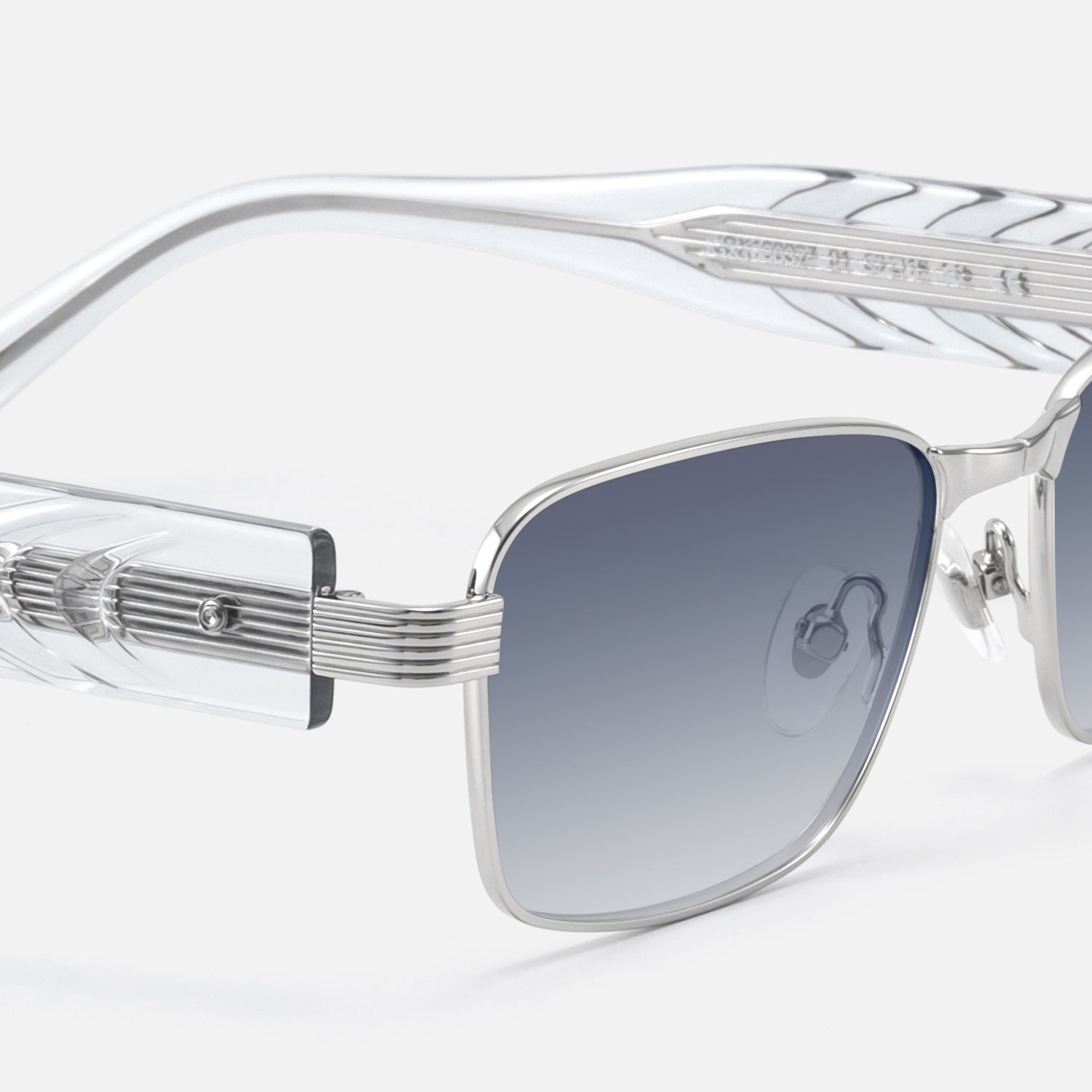 Toyo - Silver Exposed Metal Pin Sunglasses | Vooglam Design Details