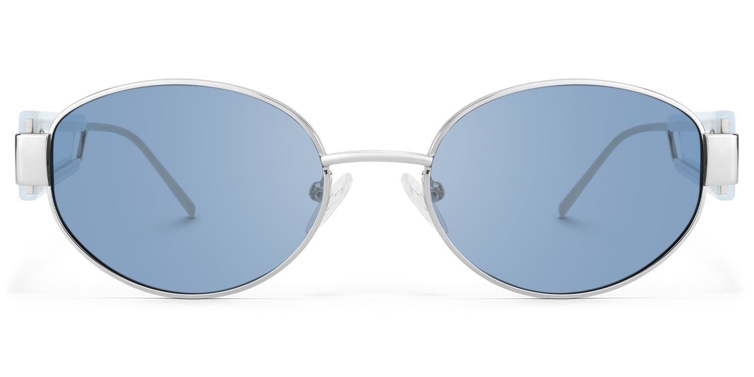 Ember - Oval Silver Sunglasses | Vooglam Product Details 1