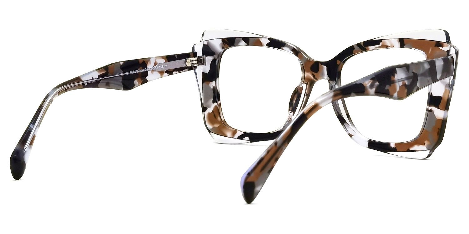 Cheyenne - Rectangle Brown/Pattern Eyeglasses | Vooglam Side View