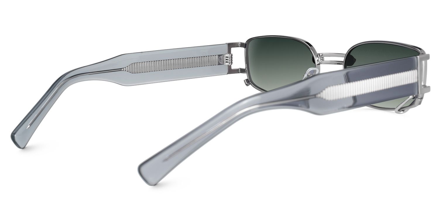 Eliakim - Rectangle Silver Sunglasses | Vooglam Side View