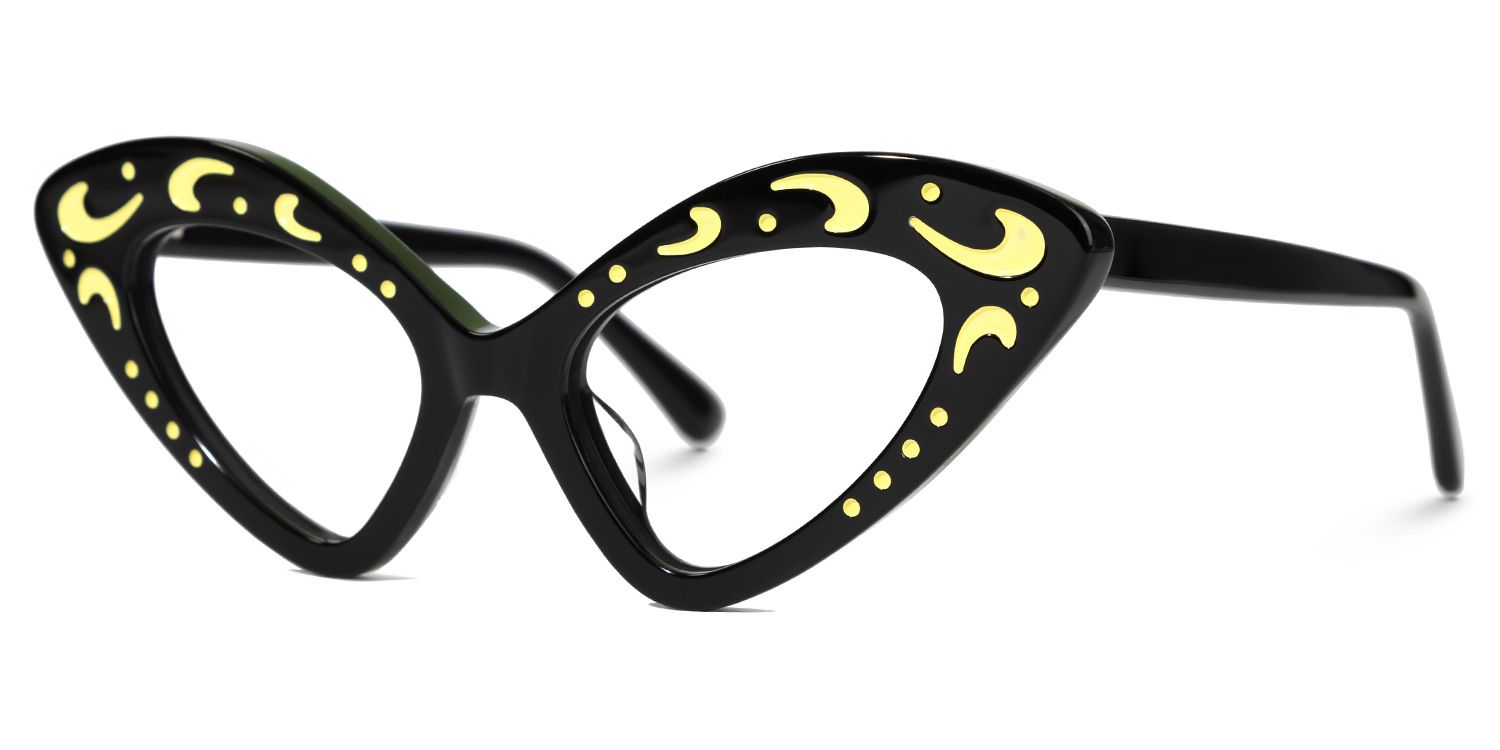Keyshawn - Cat Eye Black Eyeglasses | Vooglam Front View