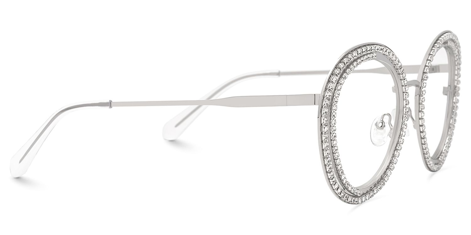Hafiz - Round Silver Eyeglasses | Vooglam 4