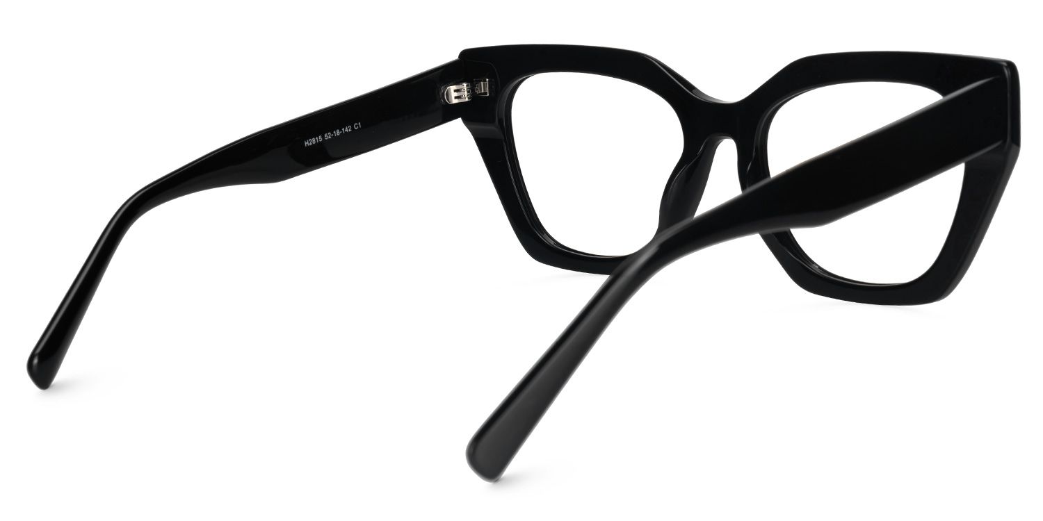 Elisheba - Cat Eye Black Eyeglasses by Vooglam - Side View