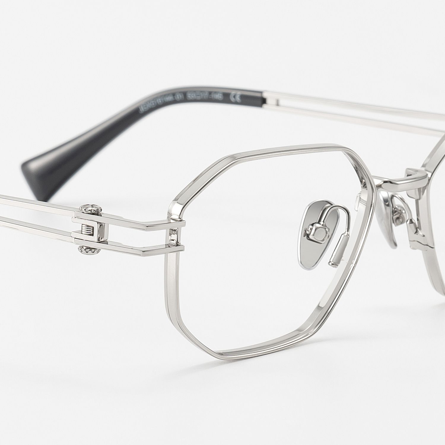 Loos - Silver Double Wire Temple Glasses with Screw| Vooglam Design Details