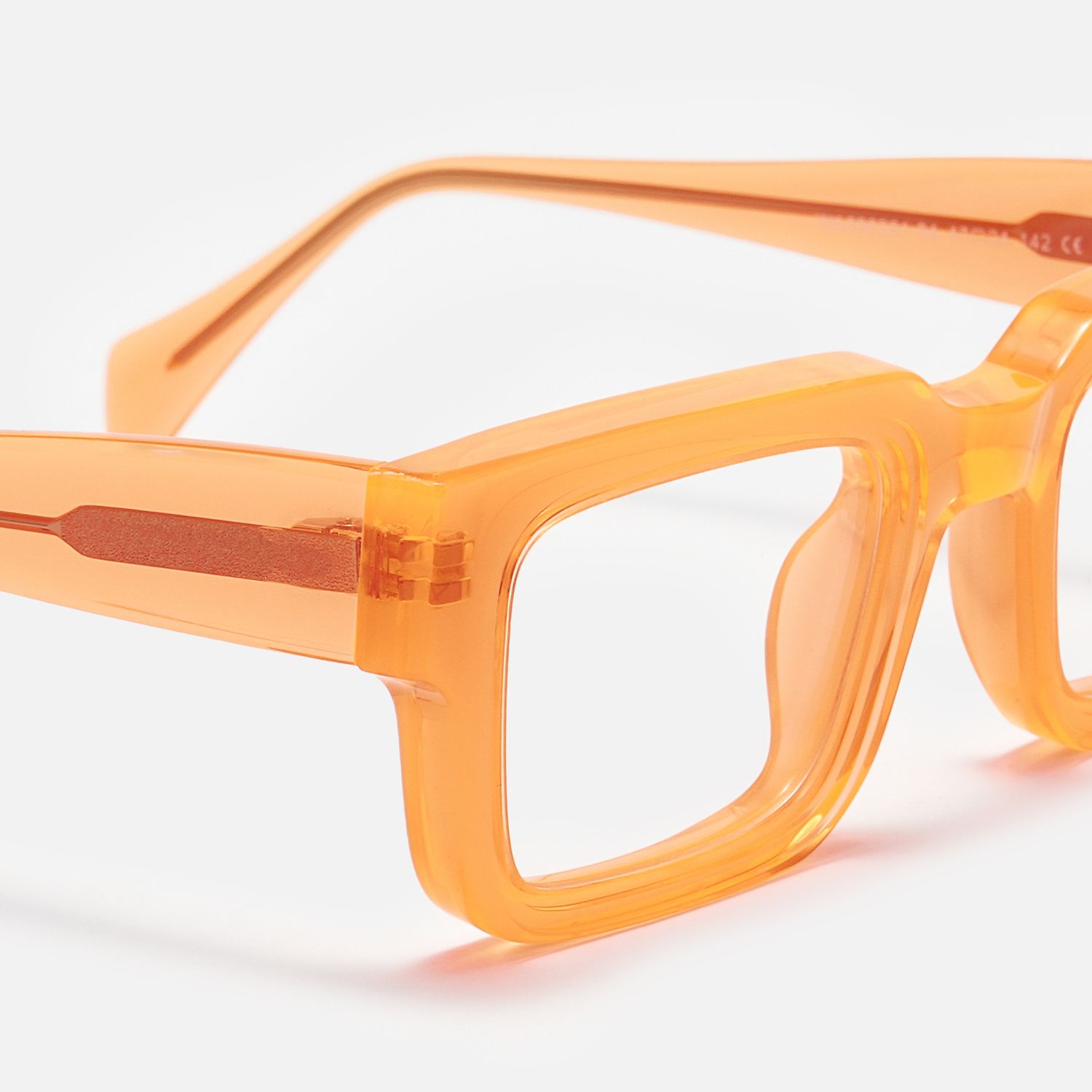 Cherie - Vibrant Orange Chunky Bold Square Glasses product detail 4