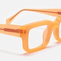 Cherie - Vibrant Orange Chunky Bold Square Glasses | Vooglam Design Details