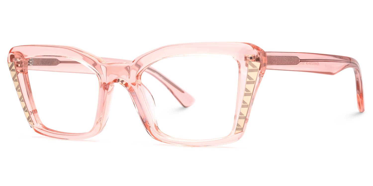 Fiachra - Rectangle Pink Eyeglasses | Vooglam Front View