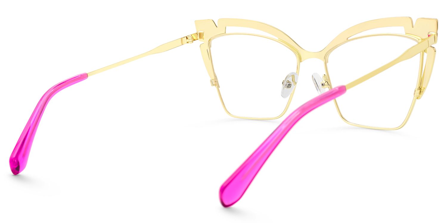 Haizlee - Cat Eye Pink Eyeglasses | Vooglam Side View