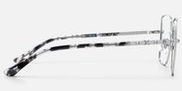 Devereux - Thin Metal Square Silver Eyeglasses | Vooglam Side View