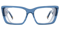 Emerens - Rectangle Blue Eyeglasses | Vooglam Angle View
