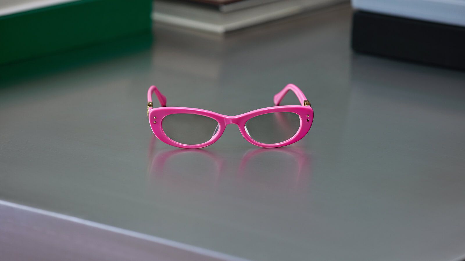 Pink Acetate Narrow Cat Eye Rave Glasses