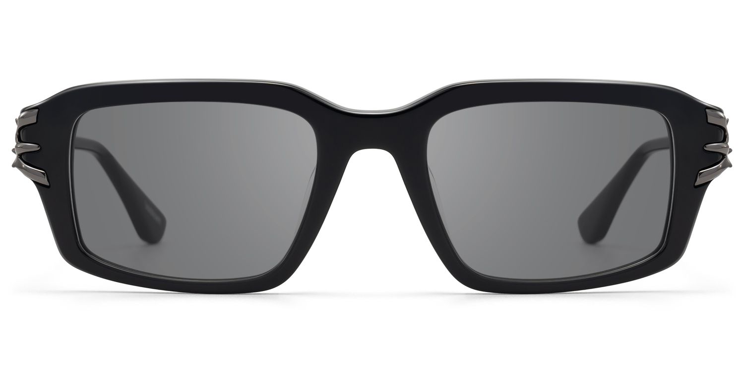 Vorpal - Goth Thorn Rectangle Black Sunglasses | Vooglam Product Details 1
