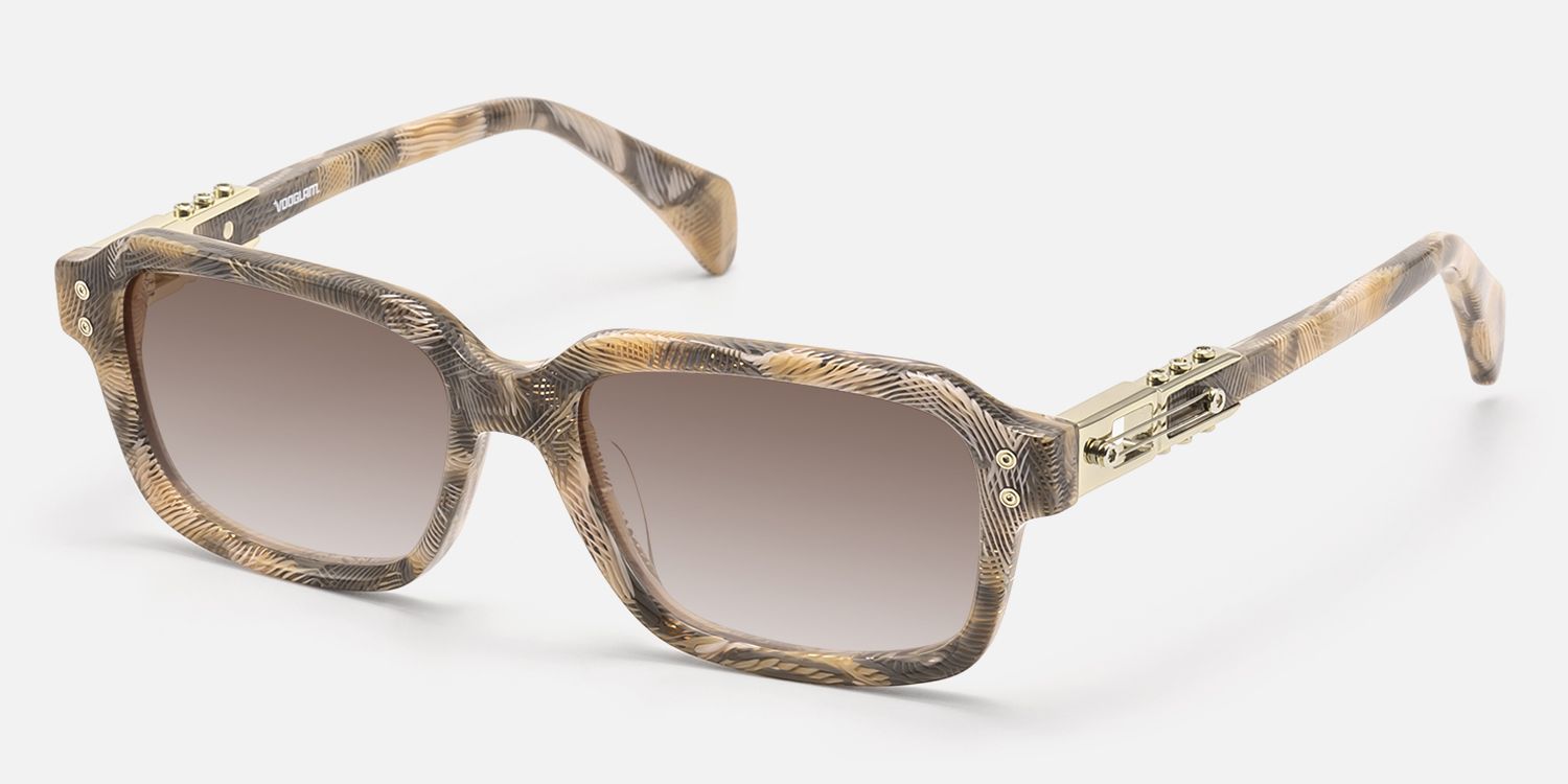 Anacortes - Gradient Brown Pattern Guitar Shades | Vooglam Front View
