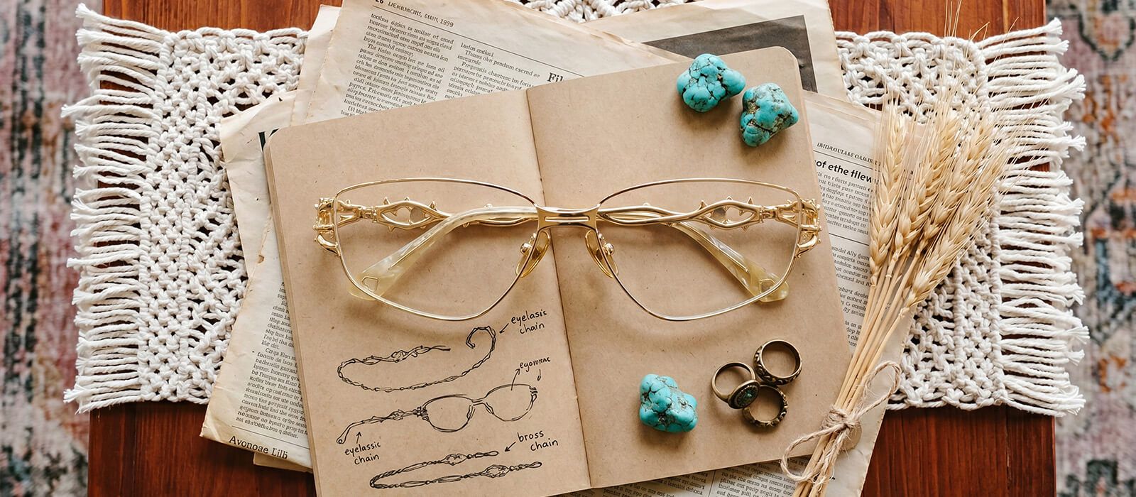 boho chic eyewear of decorations