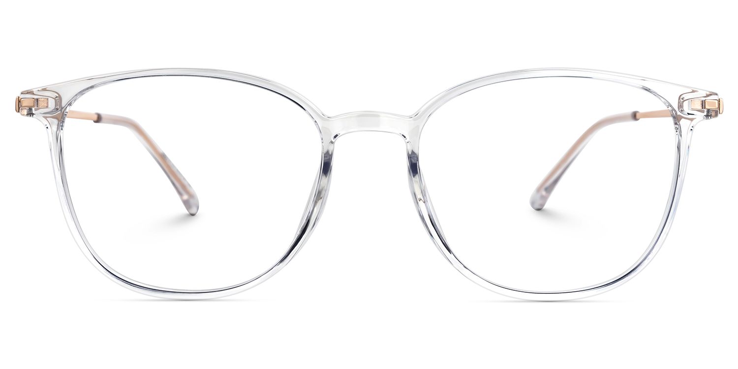 Ebony - Round Crystal Eyeglasses | Vooglam Angle View