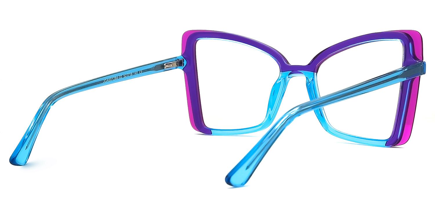 Jesica - Cat Eye Purple/Blue Eyeglasses | Vooglam Side View