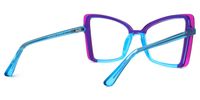 Jesica - Cat Eye Purple/Blue Eyeglasses | Vooglam Side View