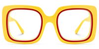 Esadowa - Square Yellow Eyeglasses | Vooglam Angle View