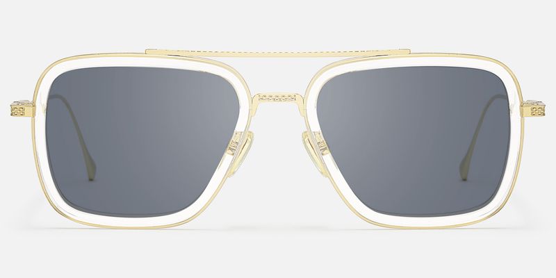 Alvira - Clear Aviator Sunglasses Gold Frame