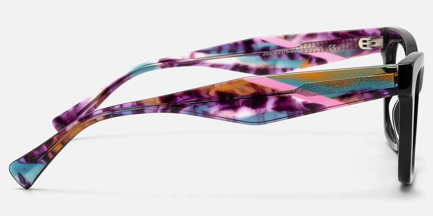 Vibranium - Rectangle Black Eyeglasses | Vooglam Side View